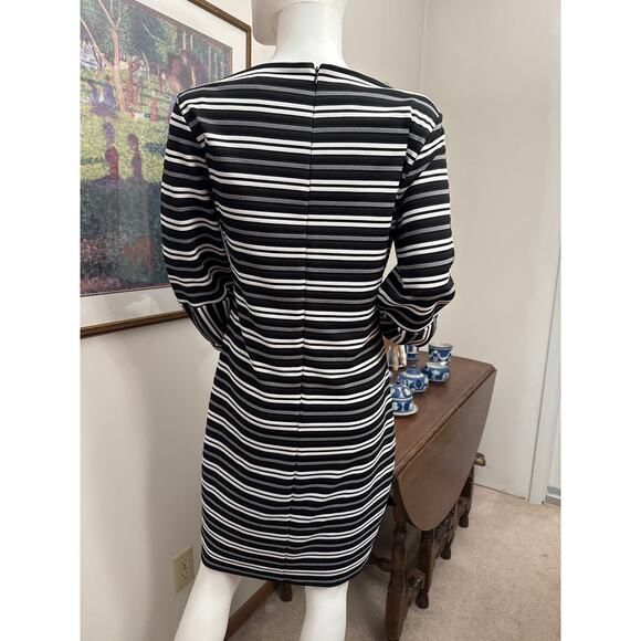 Calvin Klein Black and White Stripe Sheath Dress Size 8 - Picture 3 of 8